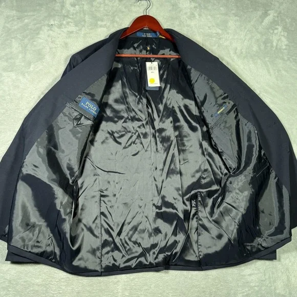 Polo Ralph Lauren Blazer Jacket Mens‎ 46 Long Navy Modern Fit Performance Twill